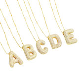 Elegante Goldfarbene Initialen Halskette
