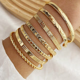 Goldfarbenes Boho Armreif Set