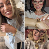 Gefestigtes Massives Armband | Goldfarben