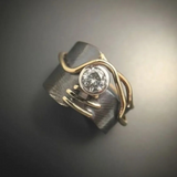 Silberfarbener Glanz Vintage Ring