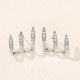 Elegante Strass Dreikrallen Ohrringe