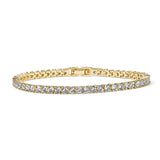 Goldfarbenes Tennisarmband Verziert Mit Brillanten Kristallen