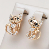 Elegante Katzen Zirkonia Ohrringe
