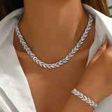 Elegantes Glas Strass Fischschwanz Set
