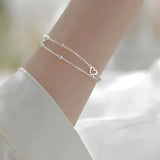 Silberarmband mit Herz und Individuell Anpassbarer Passform