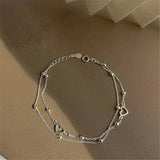 Silberarmband mit Herz und Individuell Anpassbarer Passform