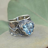 Luxus Saphir Gravur Ring
