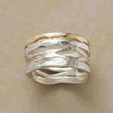 Vintage Goldfarben und Silberfarben Hohlring