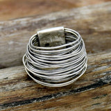 Vintage Lagen Silberfarben Ring