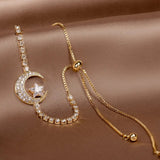 Mondanhänger-Armband Aus Zirkonia Und Goldfarben