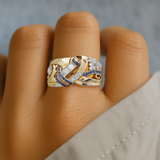 Goldfarbener Vintage Zirkoniaring