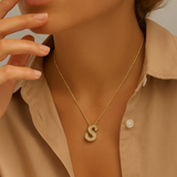 Elegante Goldfarbene Initialen Halskette