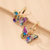 Goldfarbene Multicolor Schmetterlings Creolen