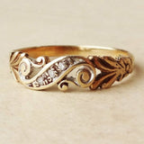 Efeu Goldfarbener Zirkonia Ring