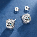 Exklusives Weißgold Aria Quadrat Strahlendes Schmuckset