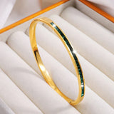 Goldfarbenes Grünes Armband