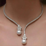 Elegante Glänzende Halskette in Silberfarben