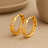 Goldfarbene Blumen Creolen