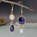Elegante Ohrringe mit Blauen Steinen