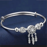 Silberfarbenes Traumfänger Armreif Armband