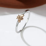 Goldfarbene Biene Silberring