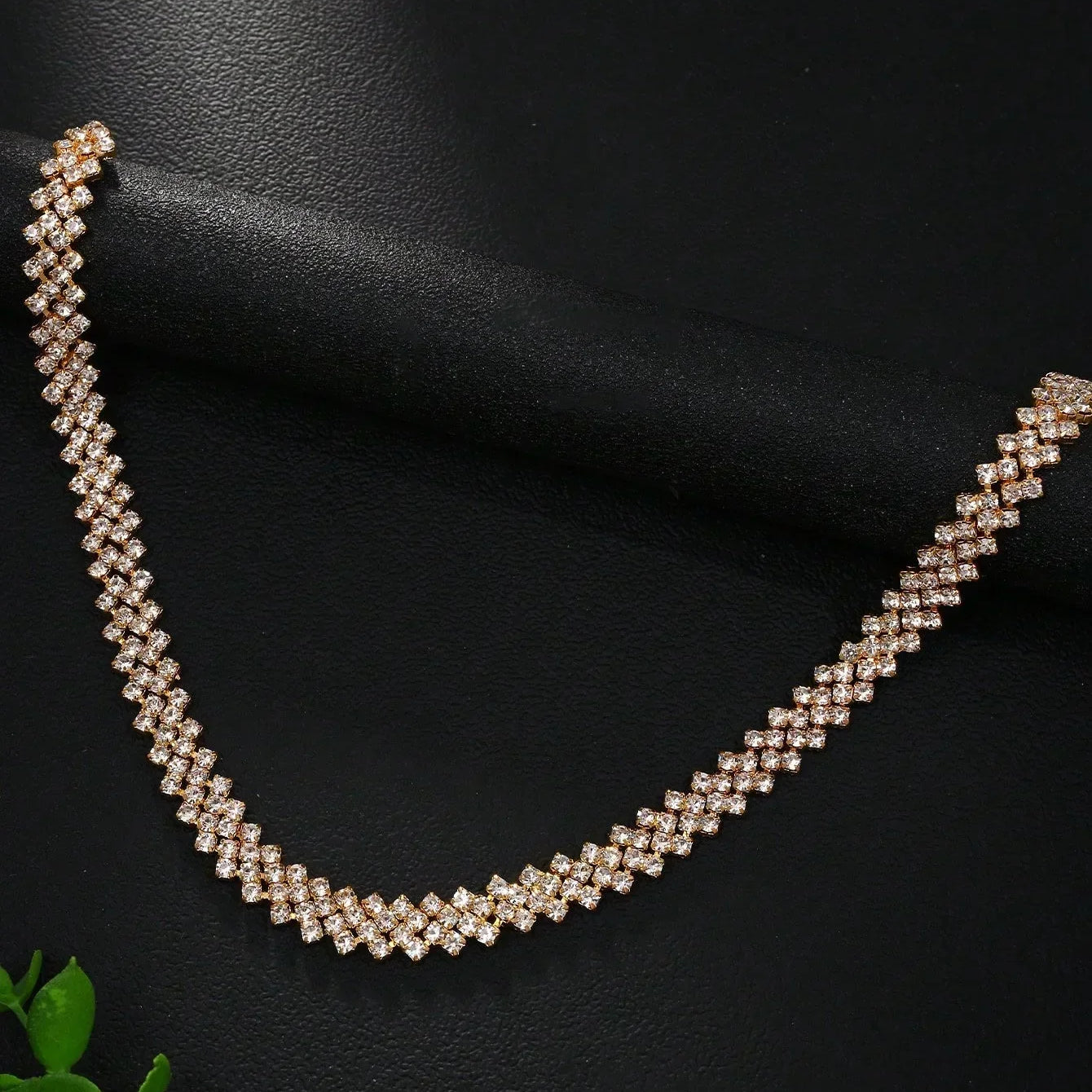 Elegante Strass Kragen Halskette