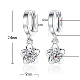 Sterlingsilber Ohrringe mit Lila und Weissen Zirkonia