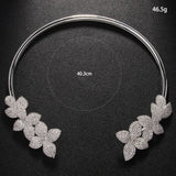 Elegante Blumen Kristall Halskette