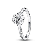 Vintage Sterling Silberfarben Rosenblütenring