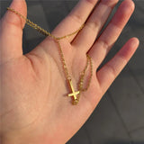 Goldfarbenes Kreuz Handarmband