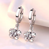 Sterlingsilber Ohrringe mit Lila und Weissen Zirkonia