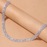 Elegante Strass Kragen Halskette