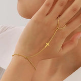Goldfarbenes Kreuz Handarmband