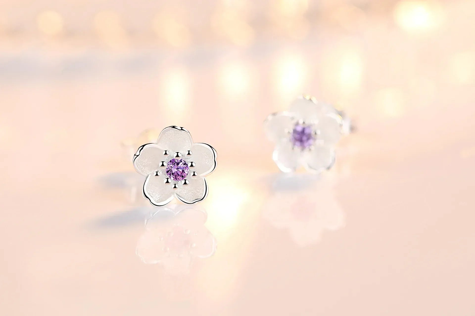 Zirkonia Blumen Steckohrringe