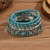 Bohème Türkis Perlenarmband Set