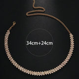 Elegante Strass Kragen Halskette