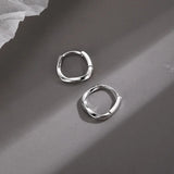 Sterlingsilber Runde Inlay Ohrringe