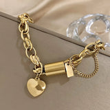 Gefestigtes Massives Armband | Goldfarben