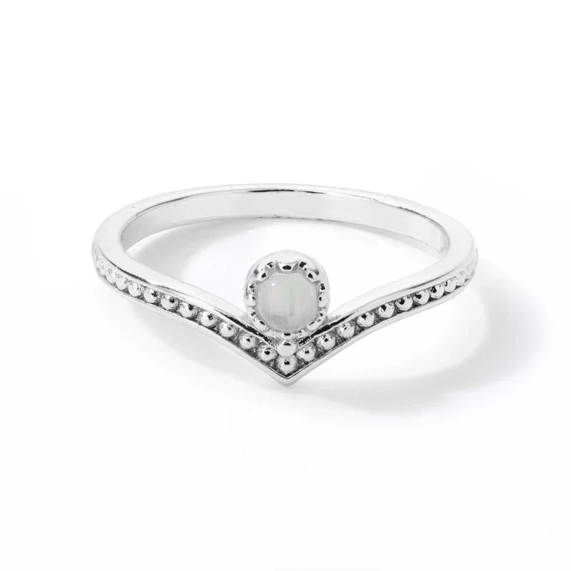 Eleganter Goldfarbener Wassertropf Opal Kronenring