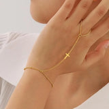 Goldfarbenes Kreuz Handarmband