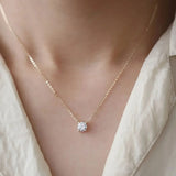 Sterlingsilber 18K Goldbeschichtete Zirkonia Halskette