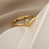 Eleganter Goldfarbener Wassertropf Opal Kronenring