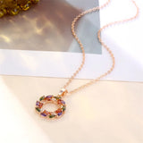 Glänzende Regenbogen Charm Halskette