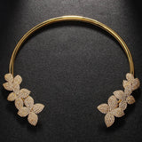 Elegante Blumen Kristall Halskette