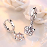 Sterlingsilber Ohrringe mit Lila und Weissen Zirkonia