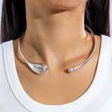 Goldfarbene Wassertropfen-Choker-Halskette