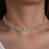 Elegante Strass Kragen Halskette