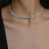 Elegante Strass Kragen Halskette
