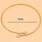 Kristall Herz Choker Halskette