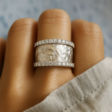 Vintage Silberfarbener Zirkonia Ring